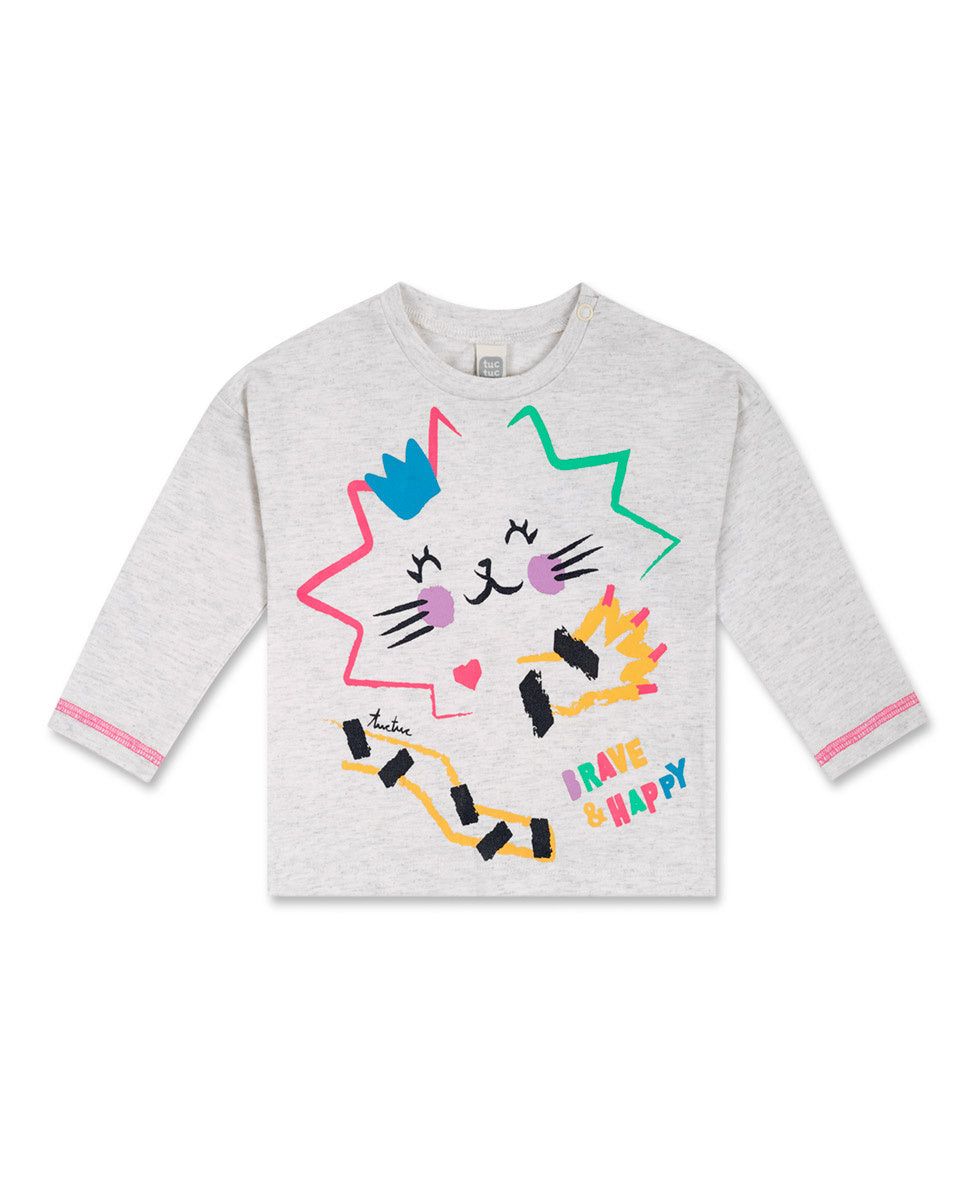 Camiseta punto beige niña Hip Hip Hooray!