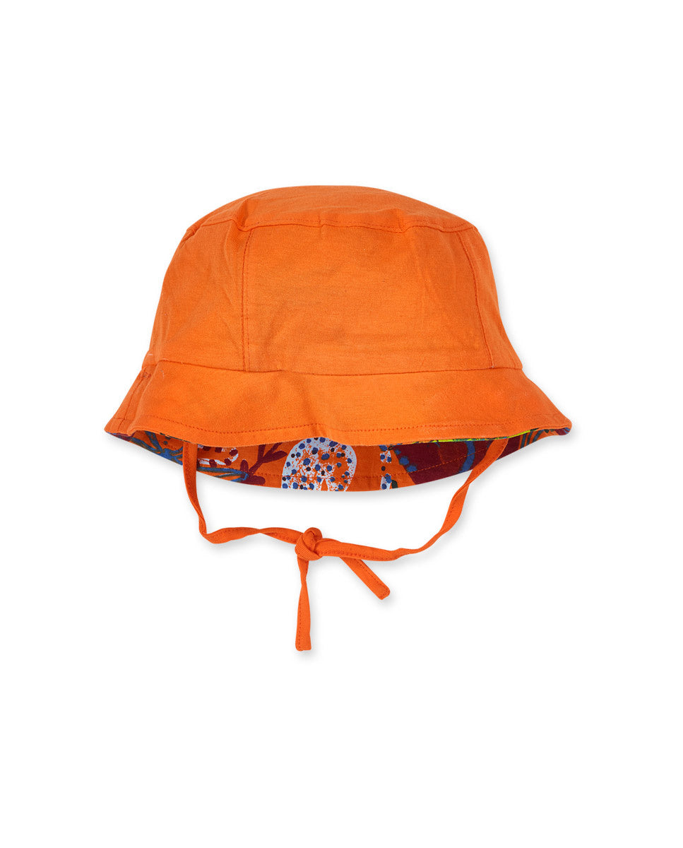 Gorro plana naranja reversible niño Eco-Safari