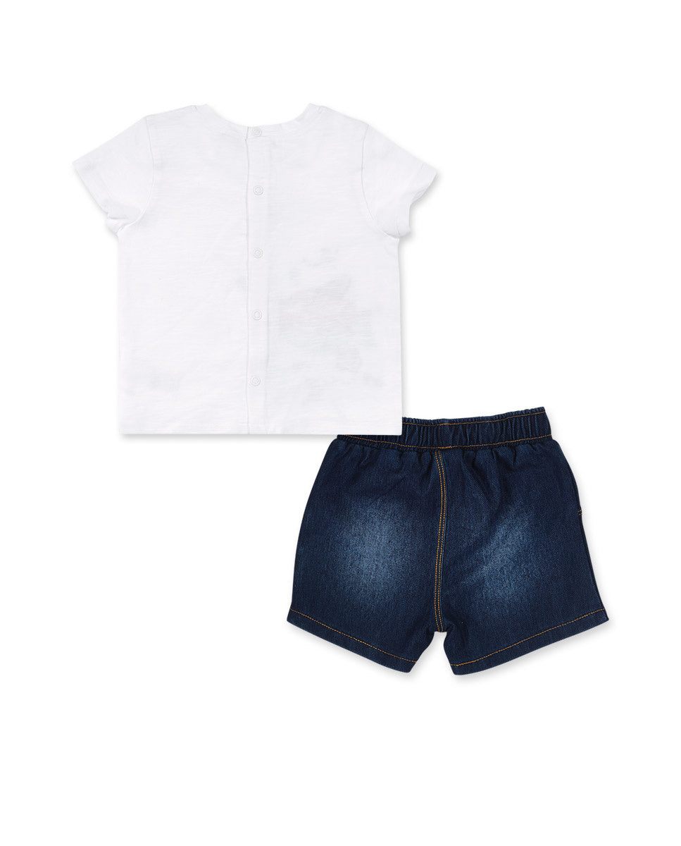 Conjunto punto blanco azul niño Blub