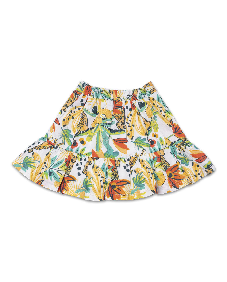 Falda popelín estampado niña Tropic Feelings