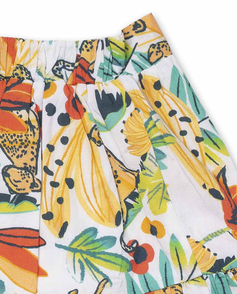 Falda popelín estampado niña Tropic Feelings