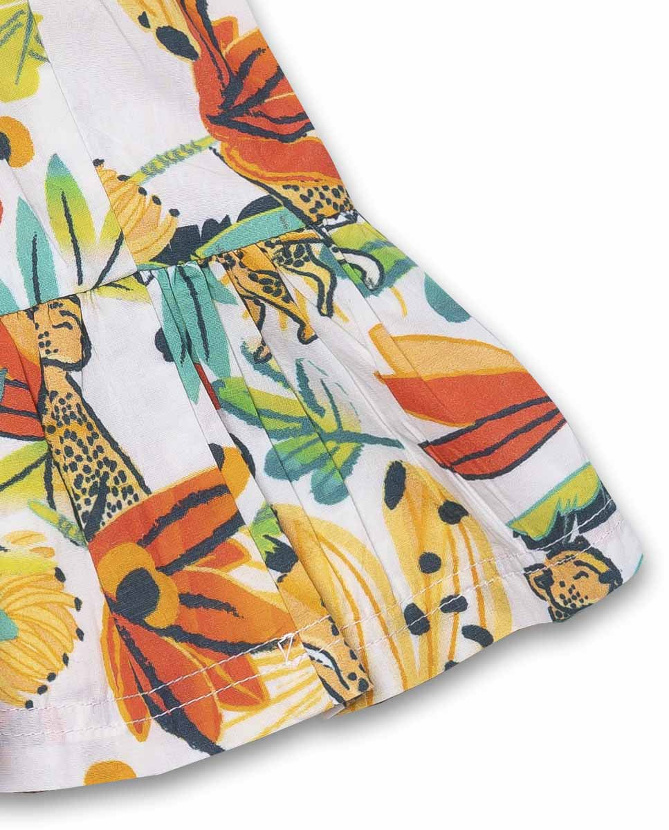 Falda popelín estampado niña Tropic Feelings