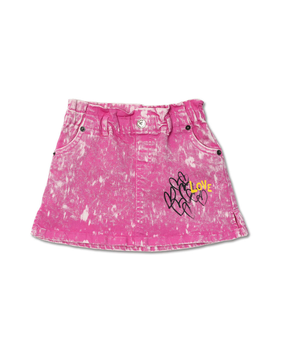 Falda denim fucsia niña Rebel Girl