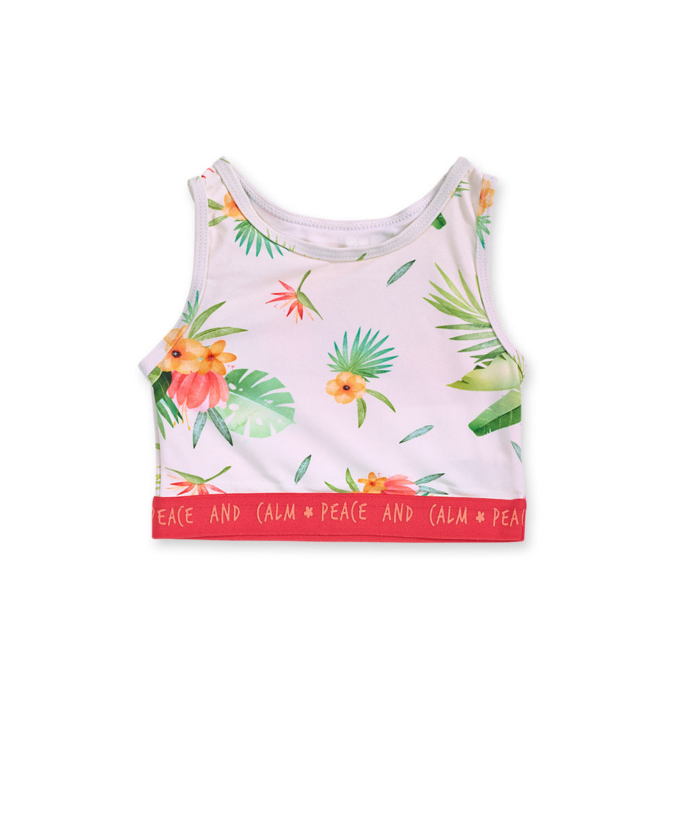 Camiseta tirantes punto blanco niña Oasis