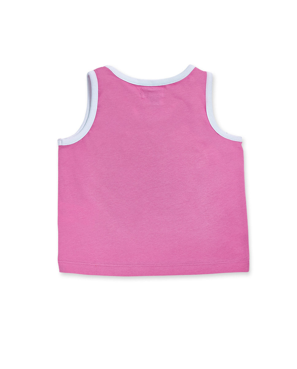 Camiseta tirantes punto rosa niña Paradiso beach