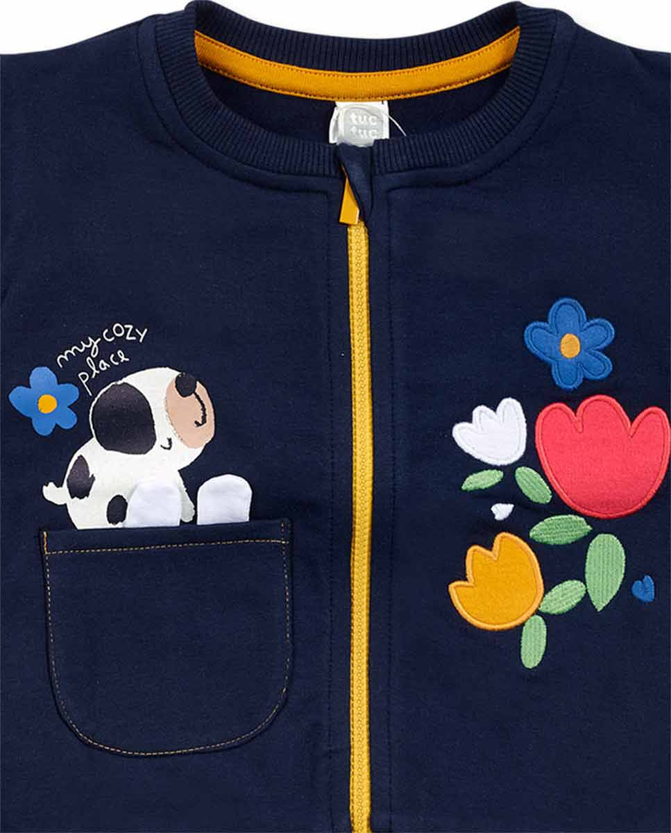 Conjunto felpa punto azul niña Pugs Life
