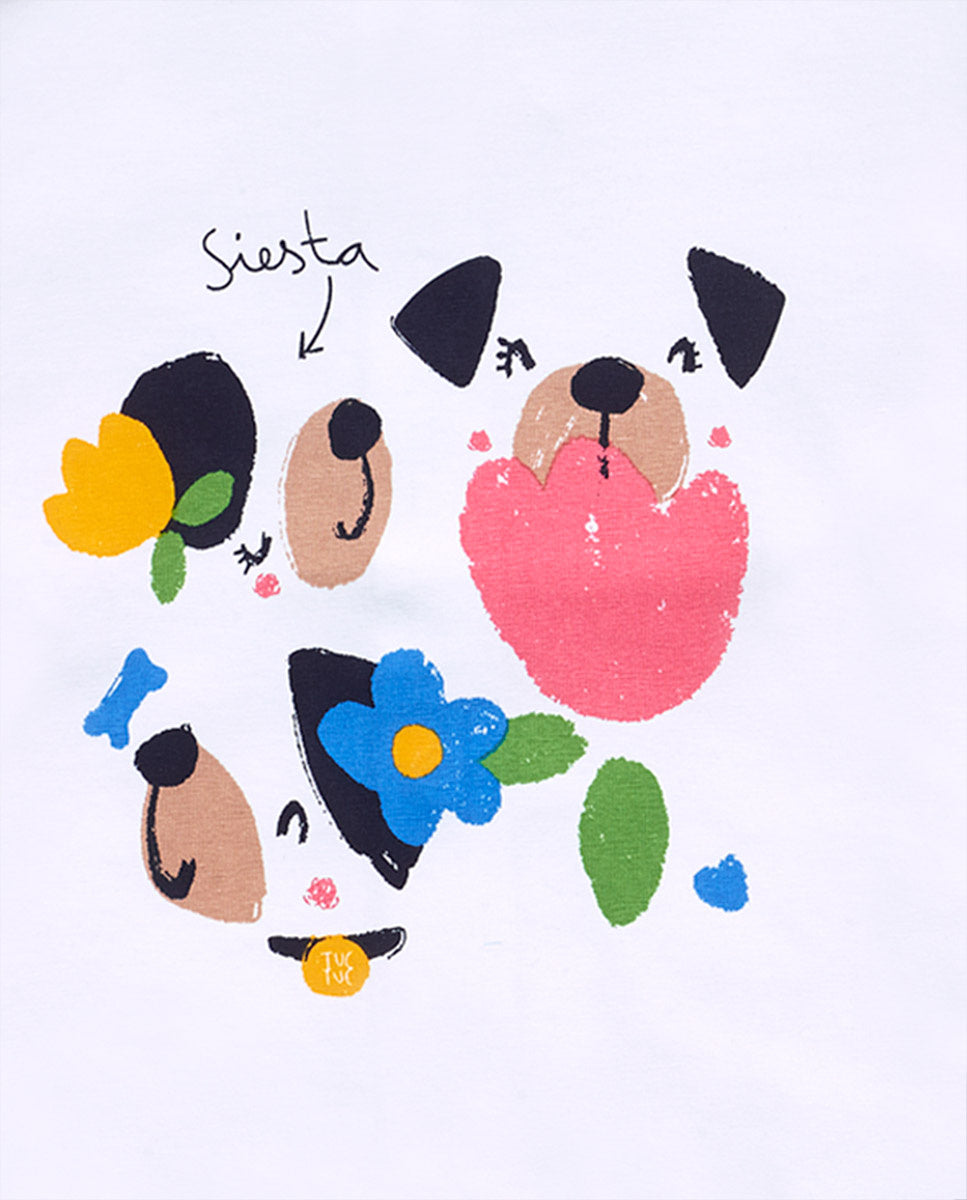 Conjunto felpa punto azul niña Pugs Life