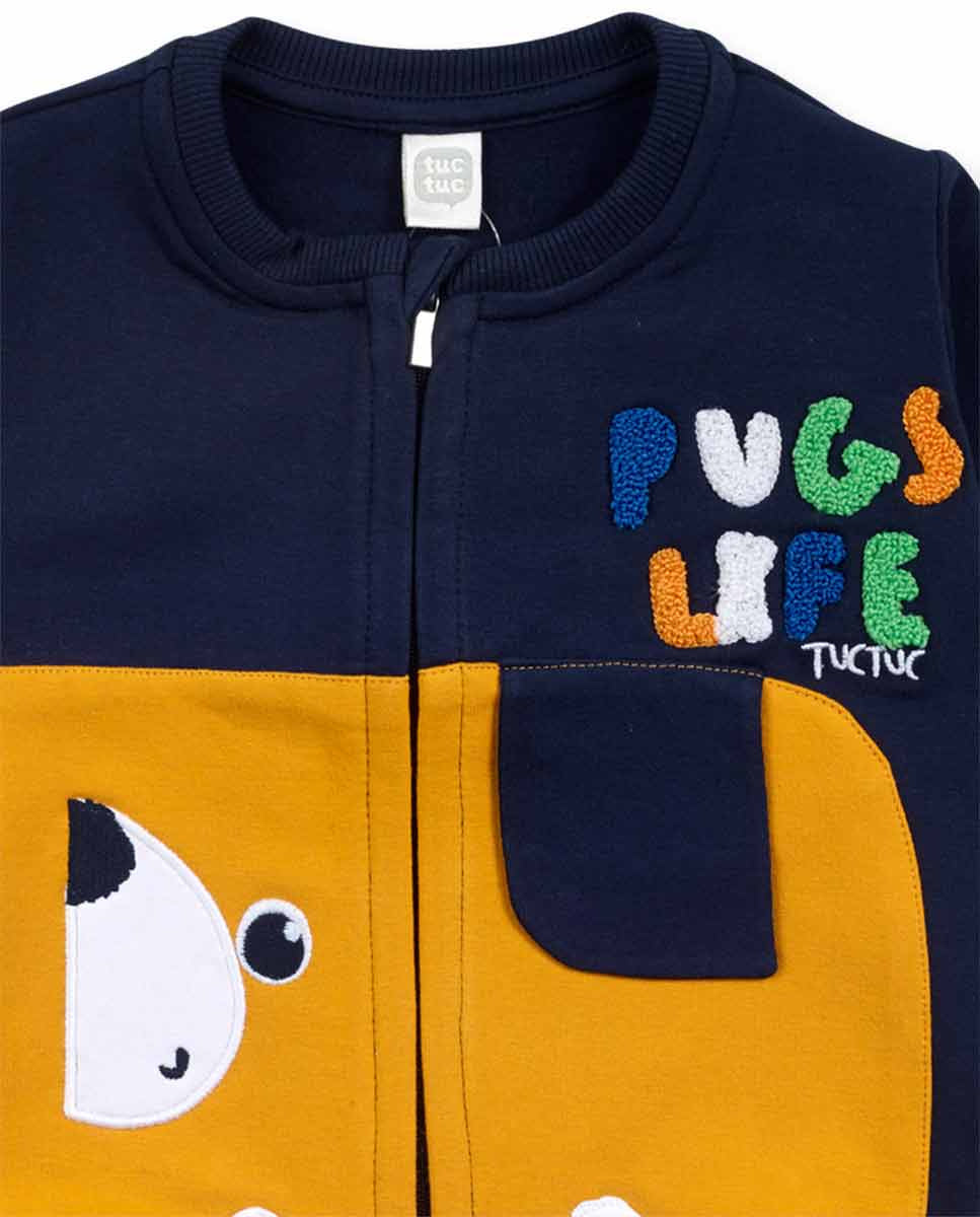 Conjunto felpa punto amarillo niño Pugs Life