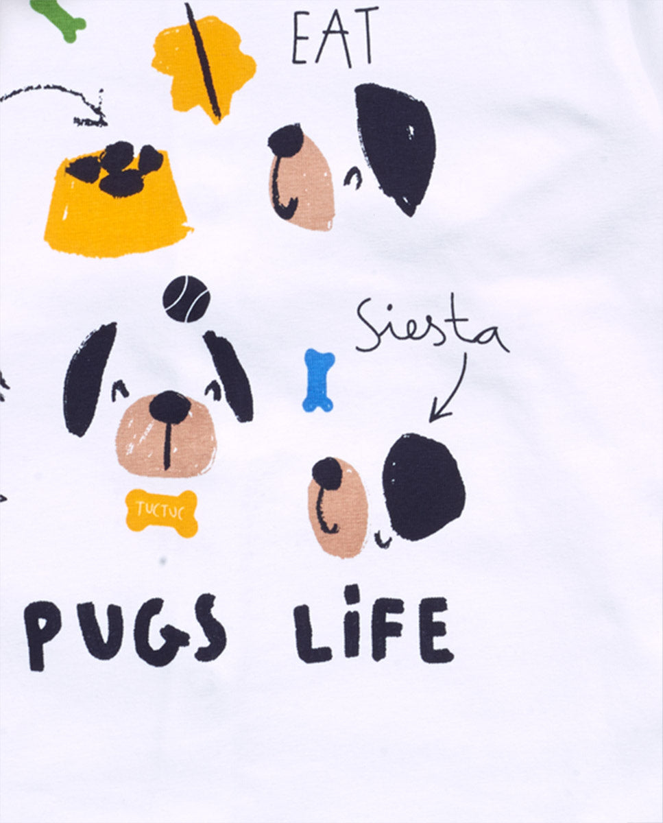 Conjunto felpa punto amarillo niño Pugs Life