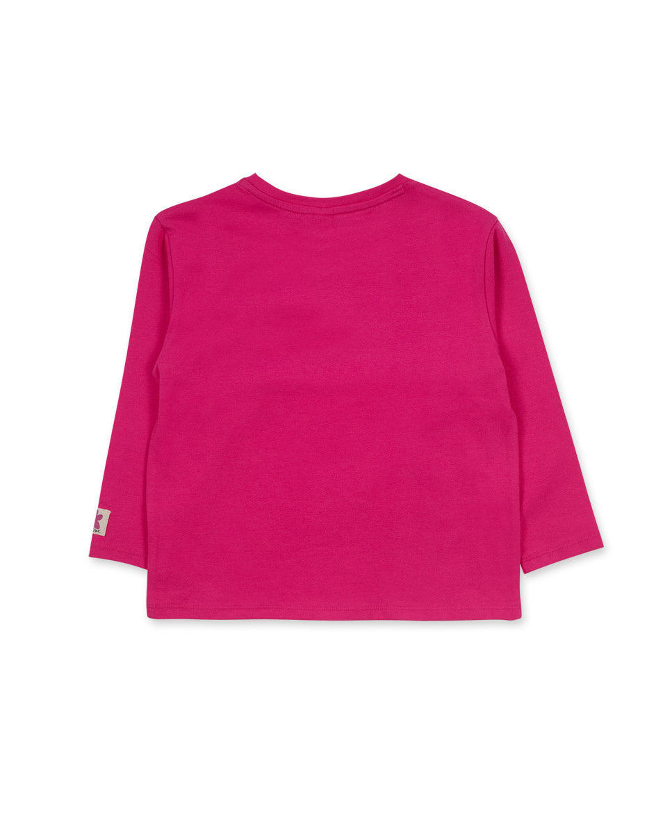 Camiseta punto rosa de niña Trecking Time