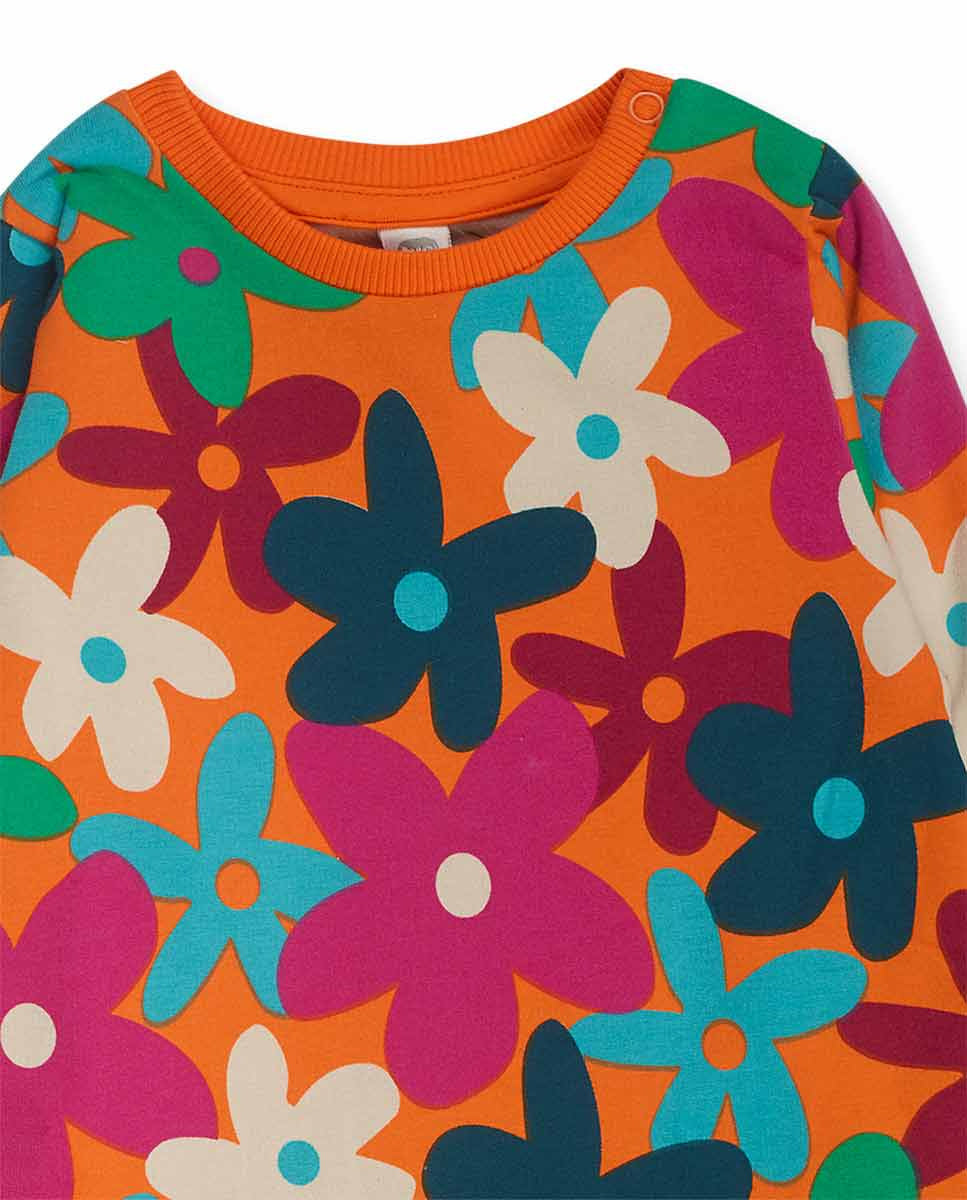 Vestido punto naranja niña Trecking Time