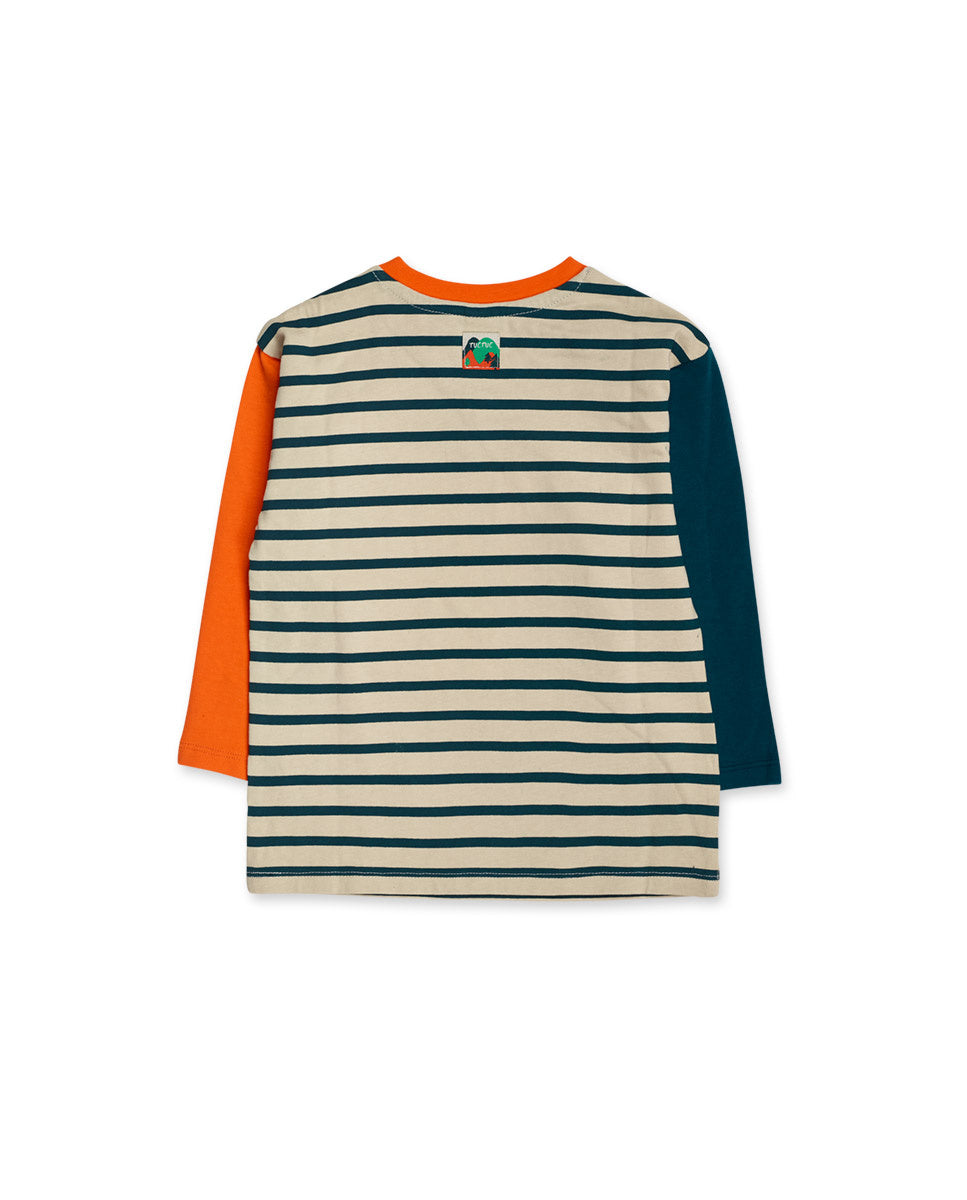 Camiseta punto naranja verde niño Trecking Time