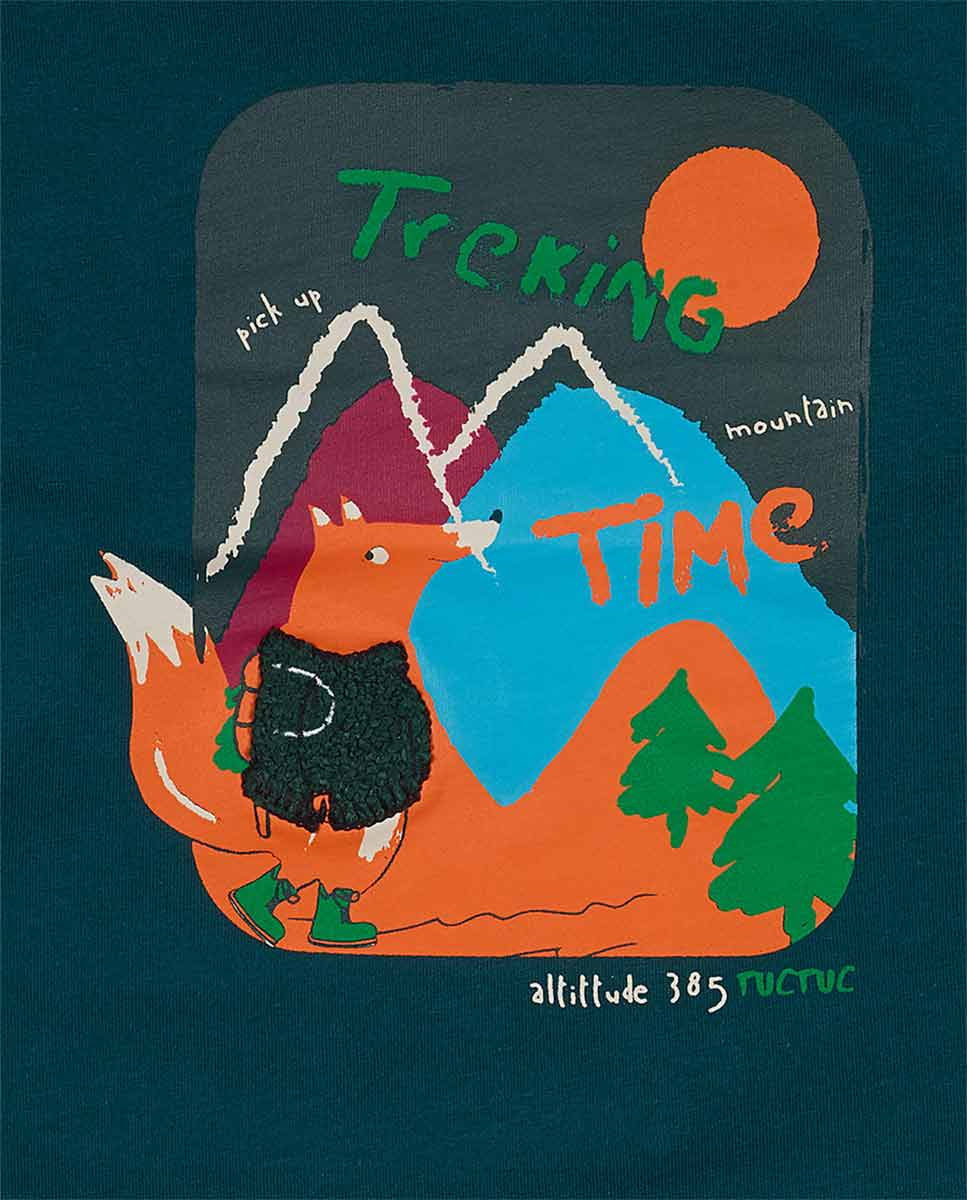 Camiseta punto verde niño Trecking Time