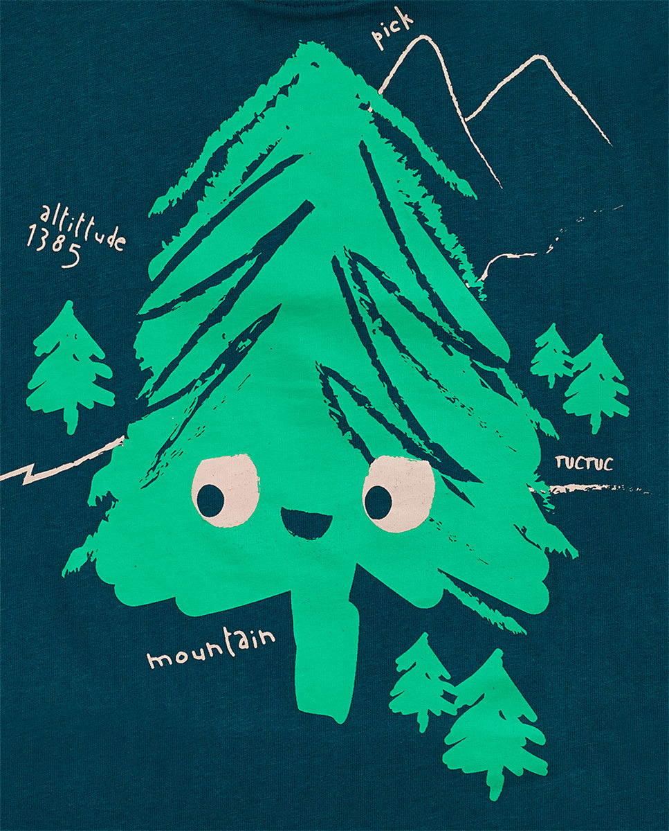 Camiseta punto verde niño Trecking Time