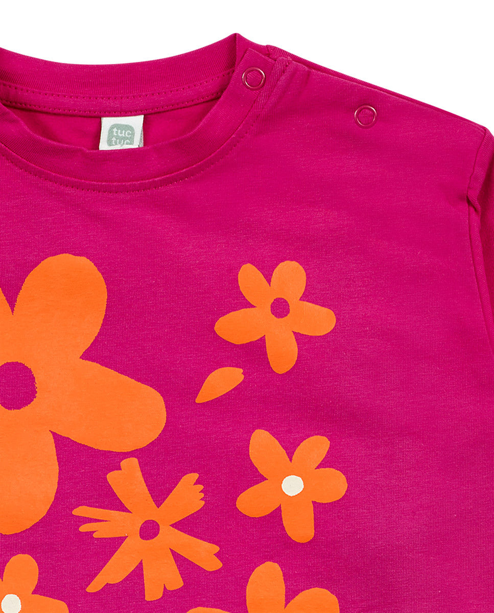 Camiseta punto rosa niña Trecking Time