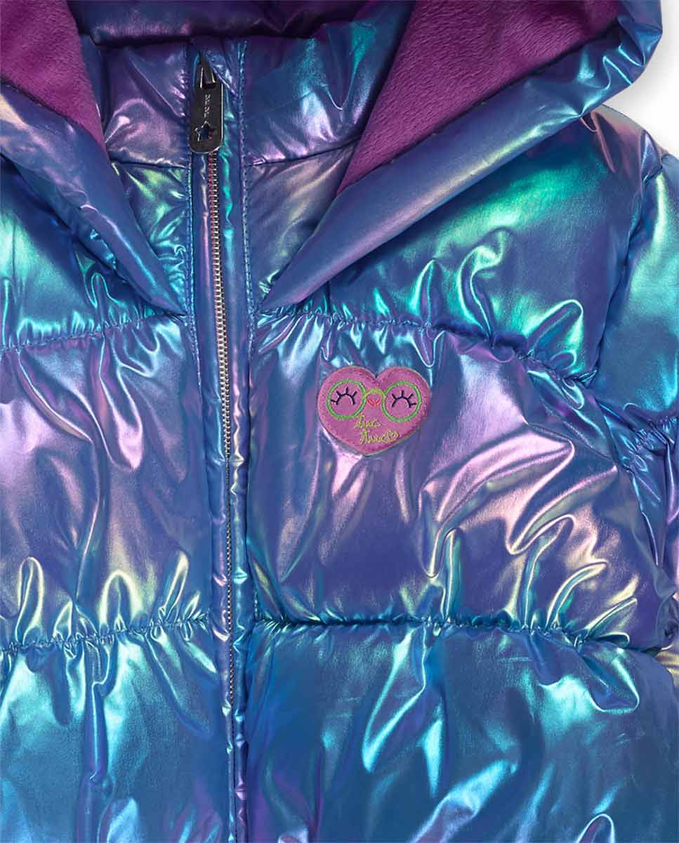 Parka acolchada azul lila niña Robot Maker