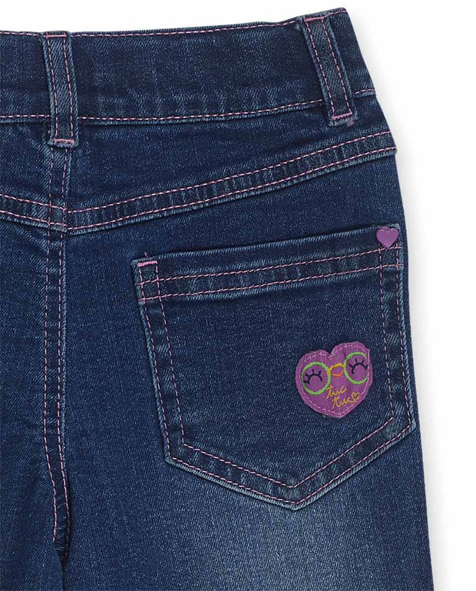 Pantalón denim azul niña Robot Maker