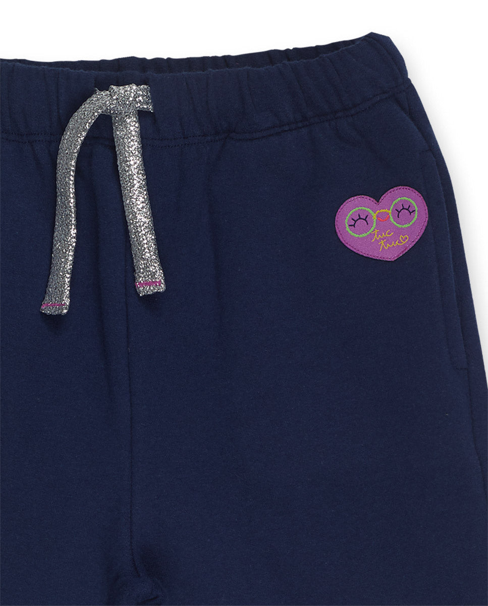 Pantalón felpa azul niña Robot Maker