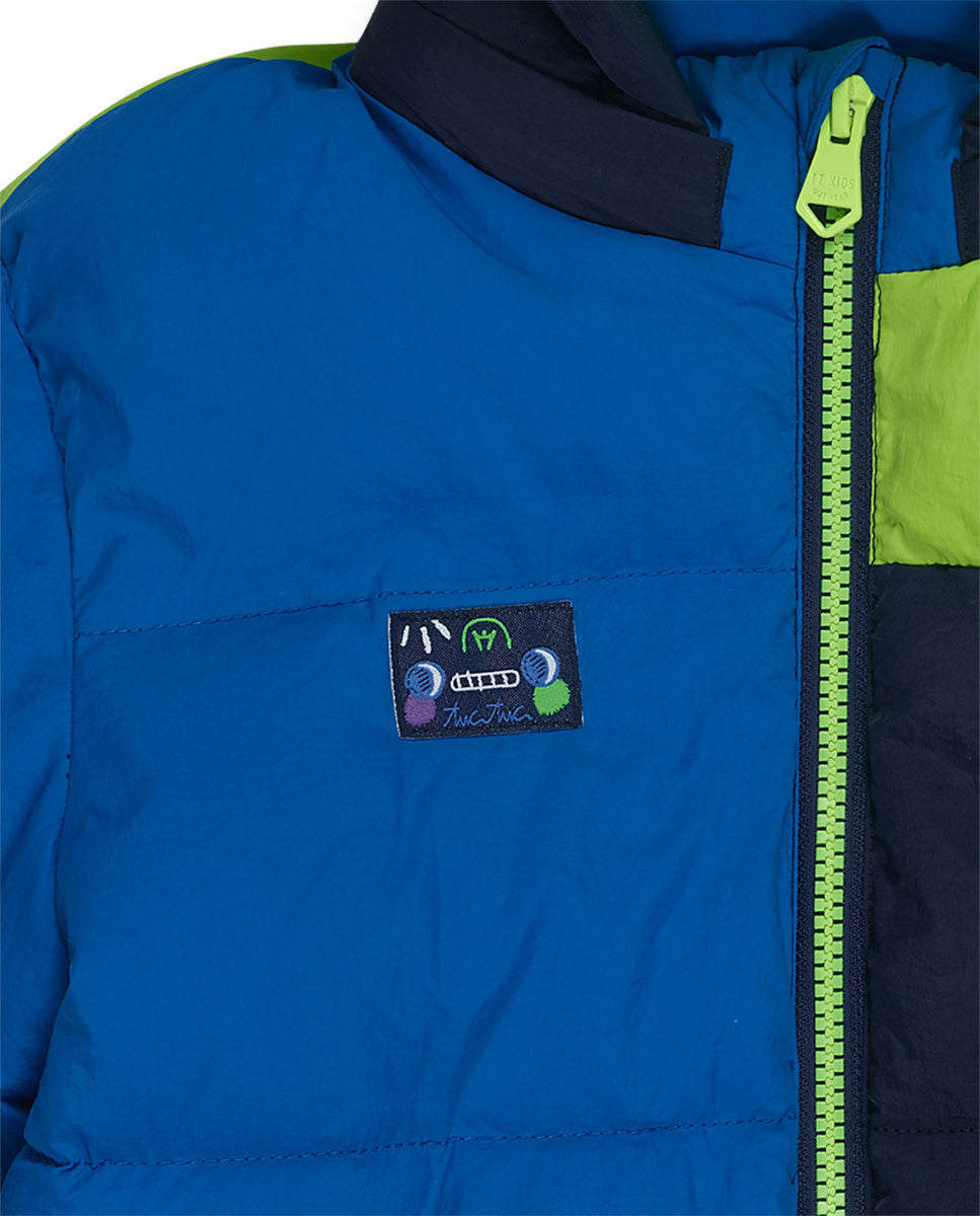 Parka acolchada azul de niño Robot Maker