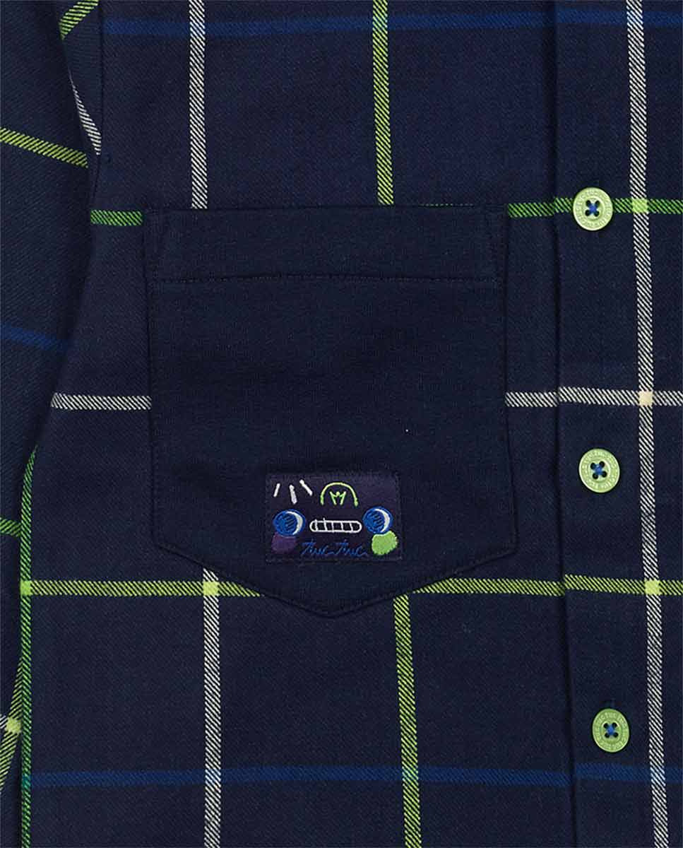 Camisa franela punto azul niño Robot Maker