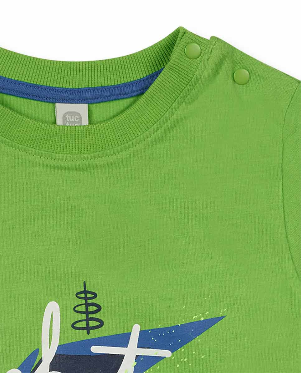 Camiseta punto verde niño Robot Maker