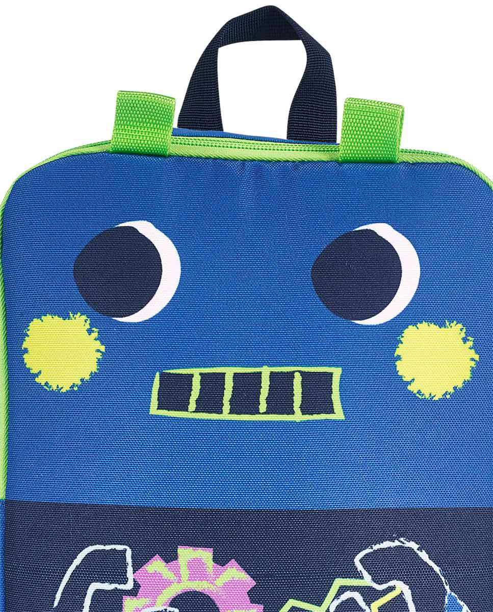 Mochila azul niño Robot Maker