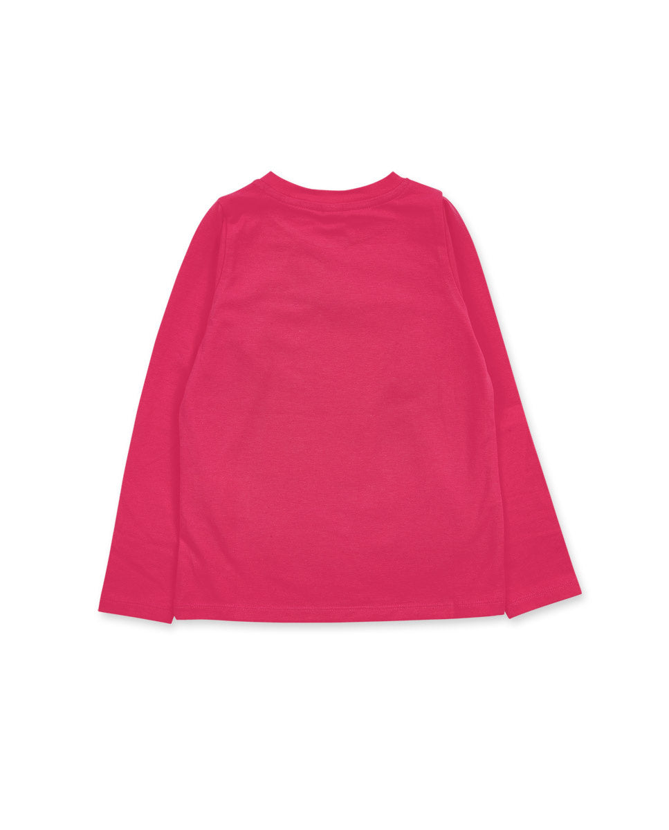 Camiseta punto rosa de niña Besties