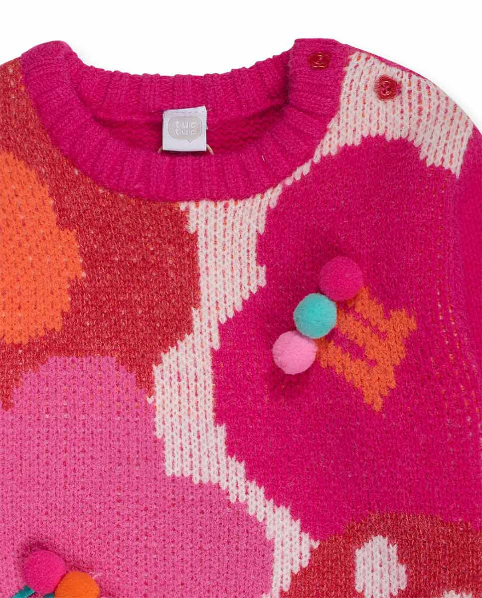 Vestido tricot rosa niña Besties