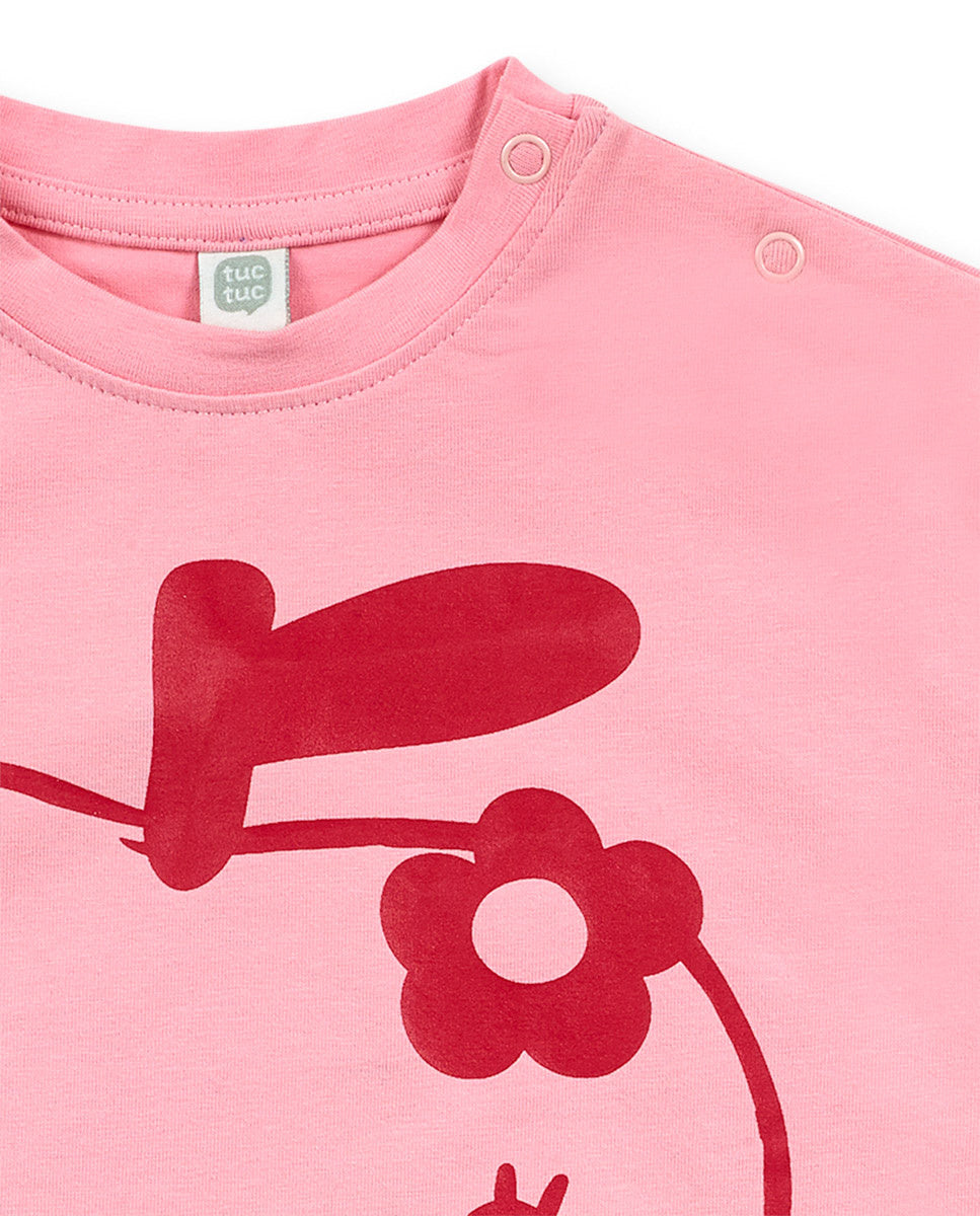 Camiseta punto rosa niña Besties