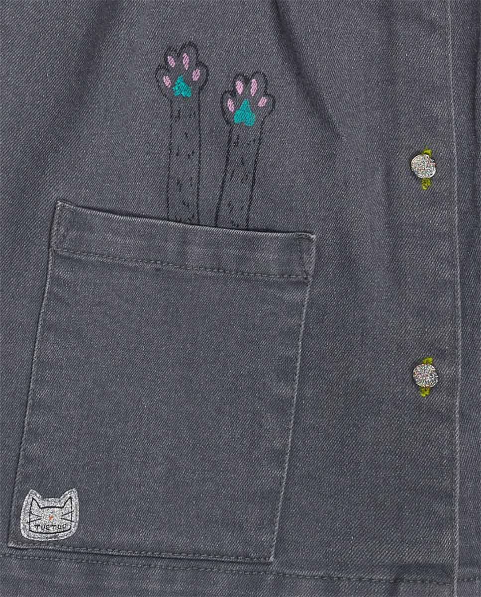 Vestido denim gris niña Cattitude