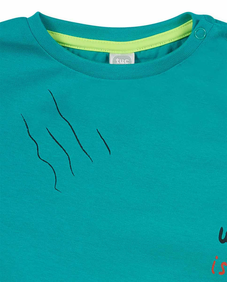 Camiseta punto azul niño Cattitude