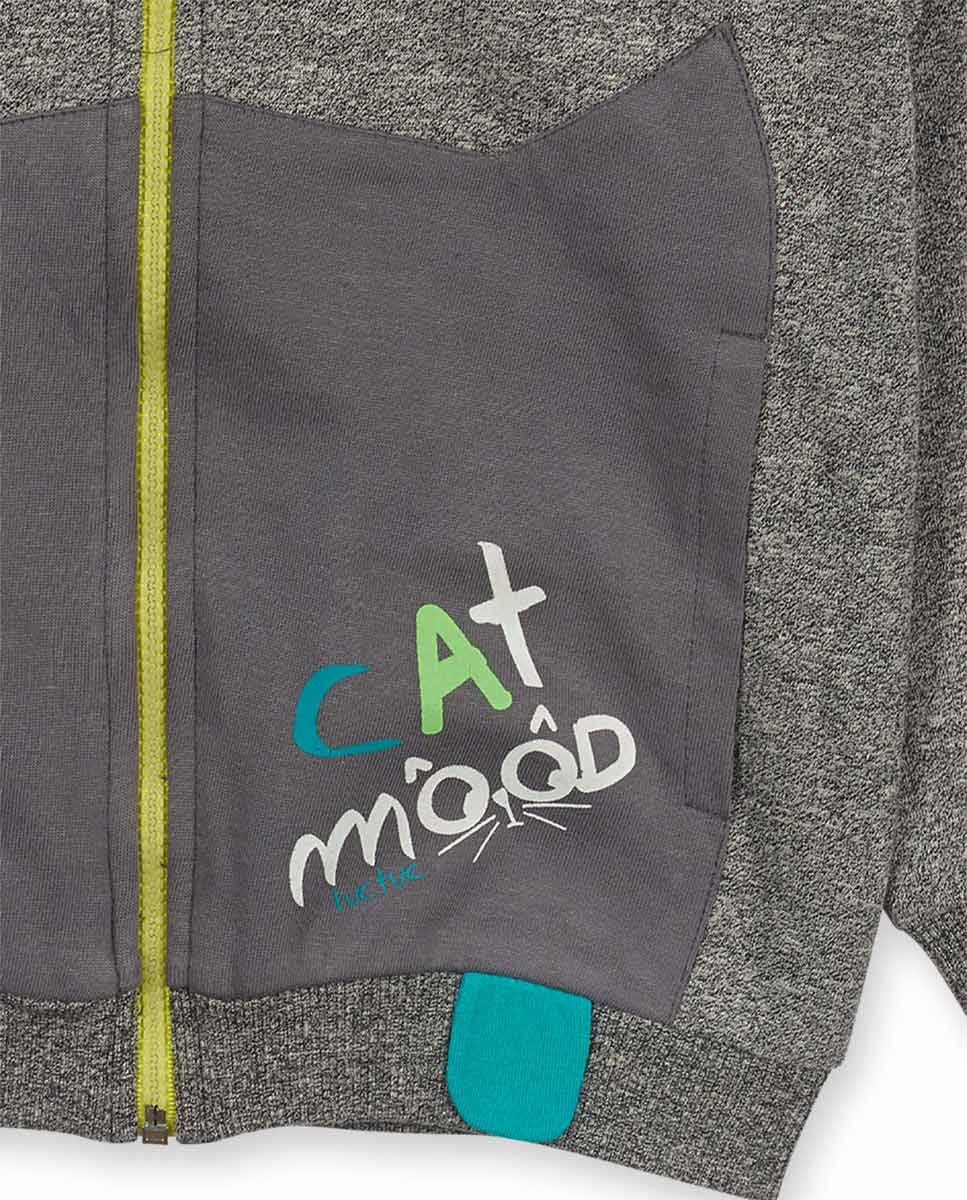 Conjunto felpa gris niño Cattitude