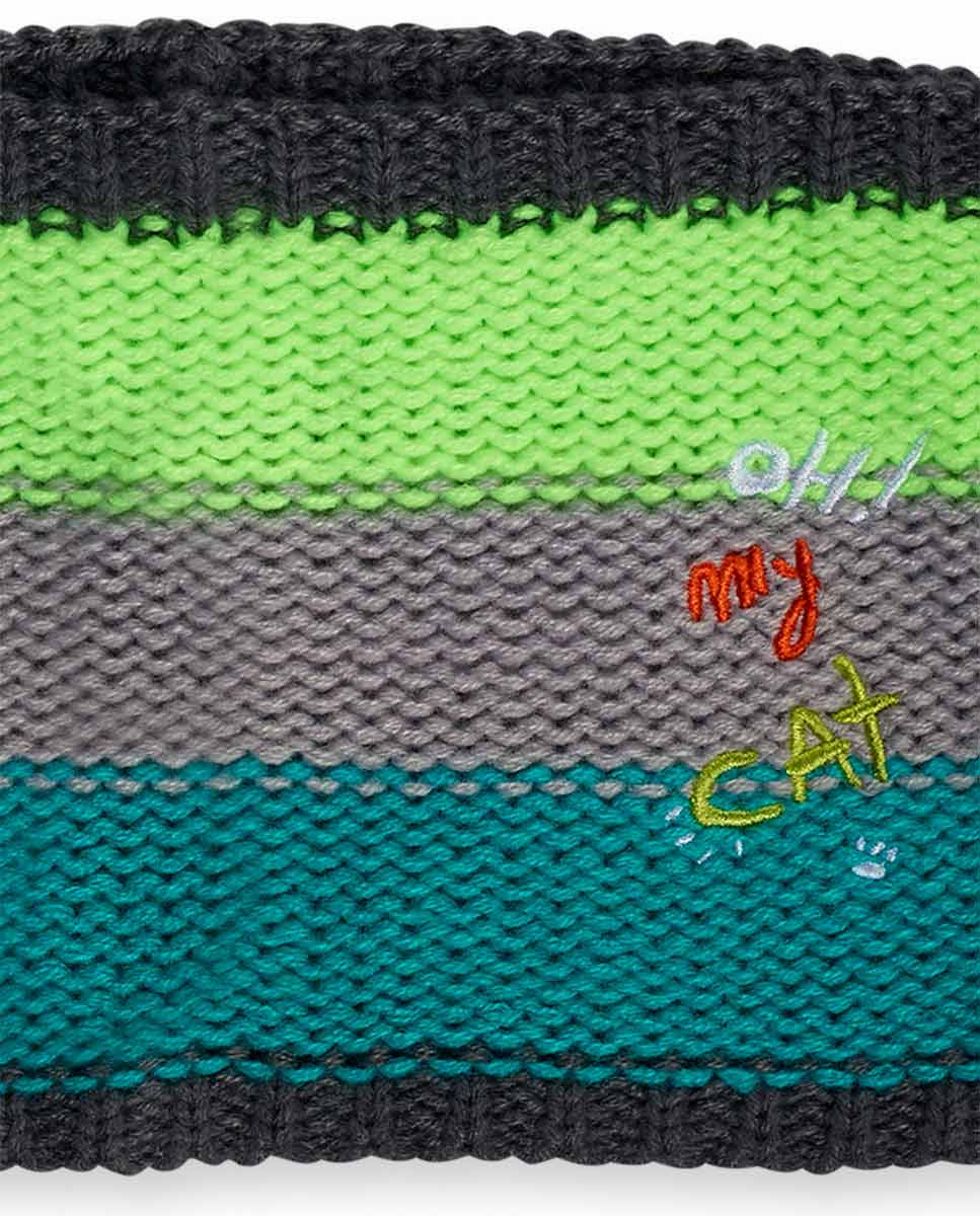 Gorro y cuello tricot azul verde niño Cattitude