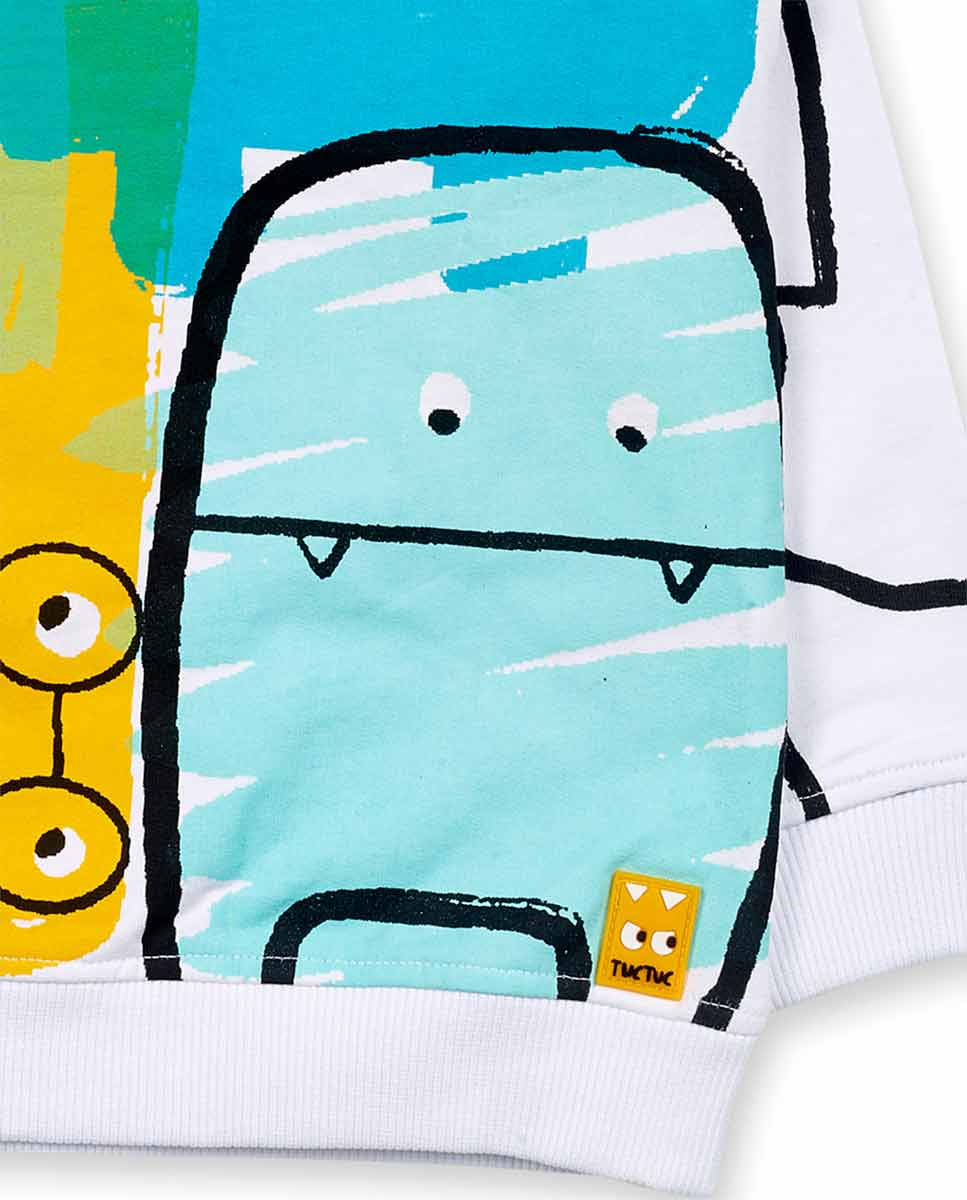 Sudadera felpa blanco niño Big Hugs
