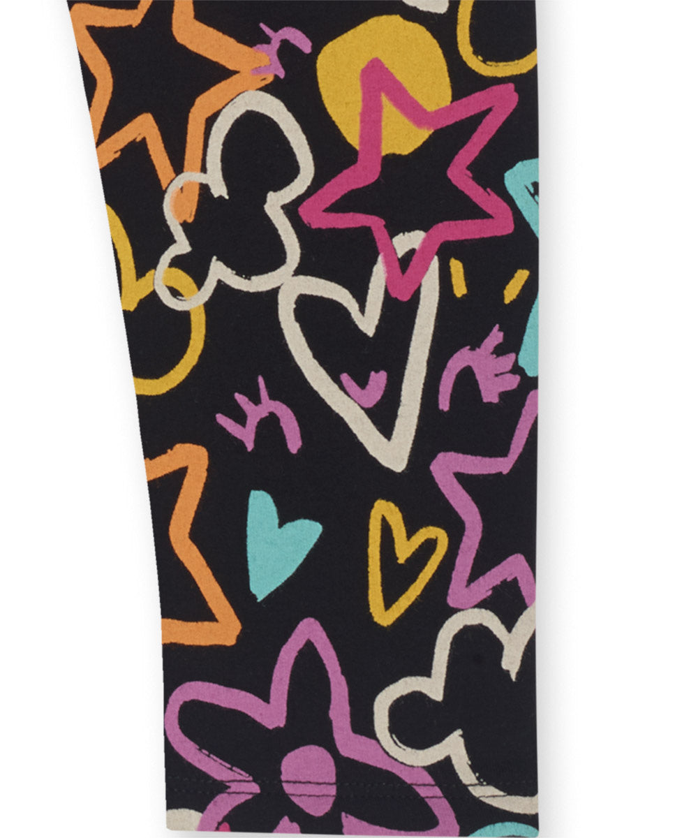 Legging felpa negro niña Big Hugs
