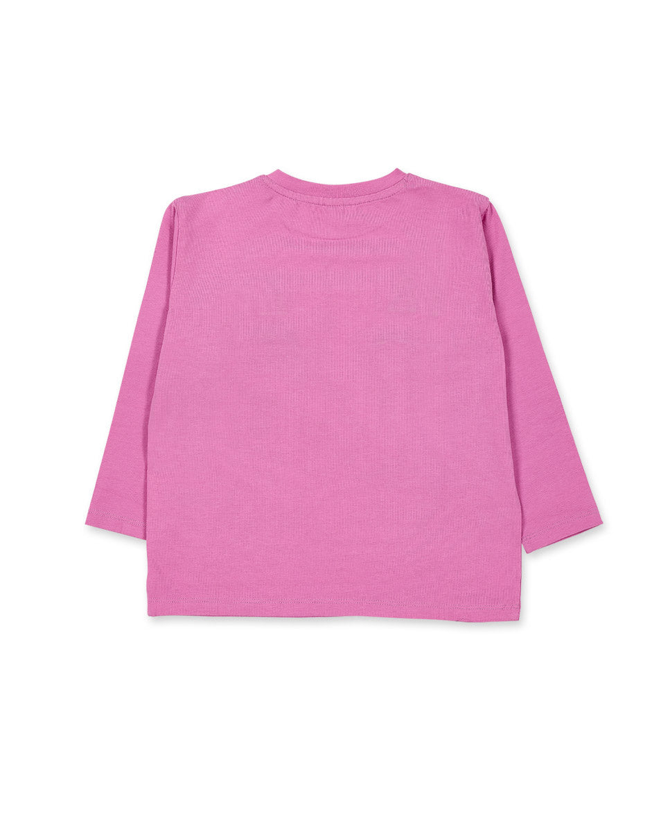 Camiseta punto rosa de niña Big Hugs
