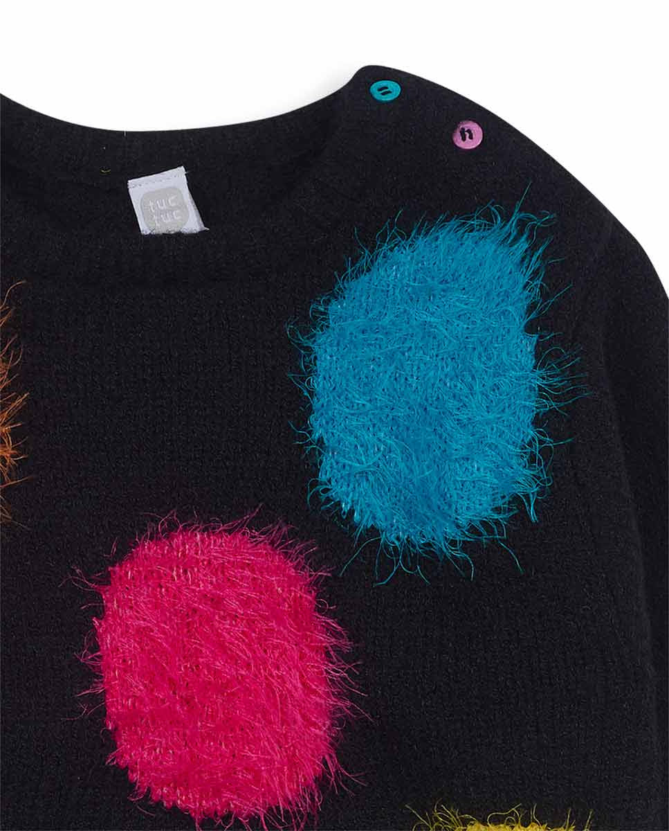Jersey tricot negro niña Big Hugs