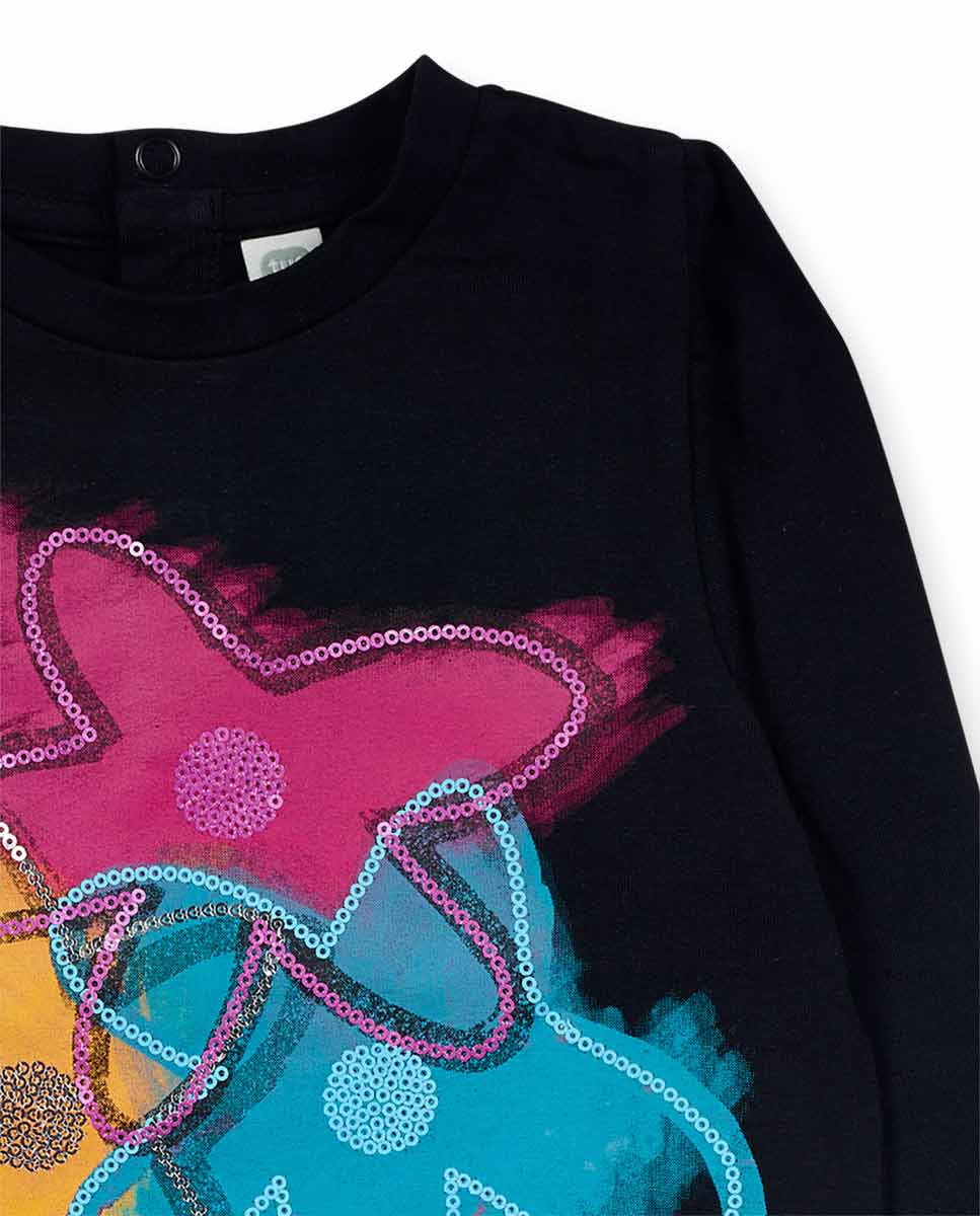 Camiseta punto negro niña Big Hugs