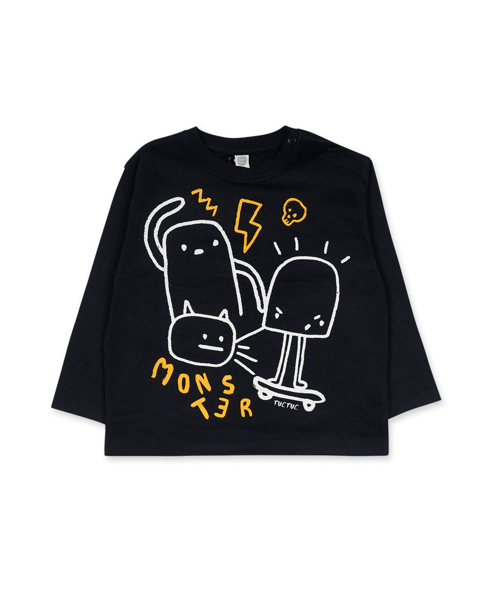 Camiseta punto negro niño Big Hugs
