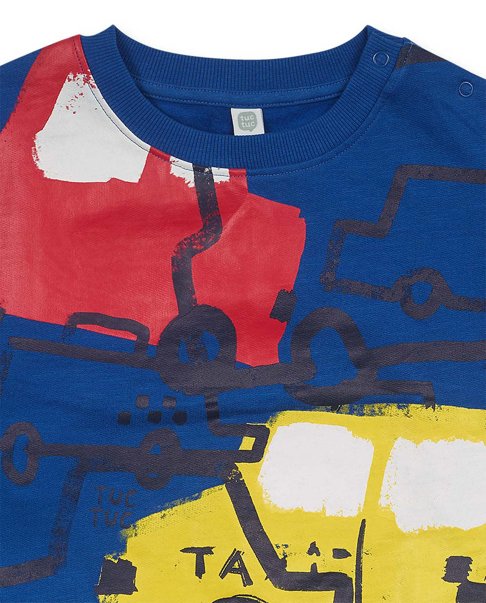 Sudadera felpa azul niño Road to Adventure