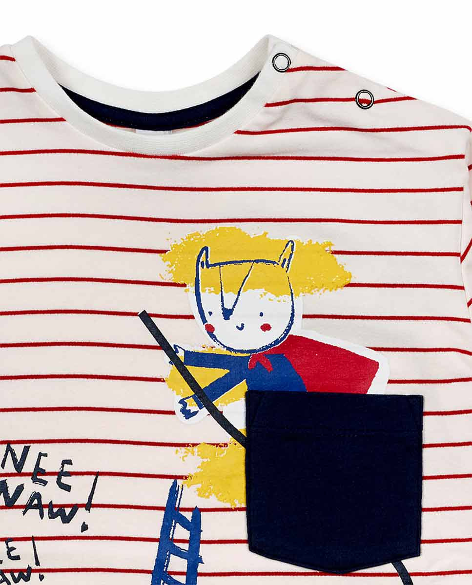 Camiseta punto blanco niño Road to Adventure