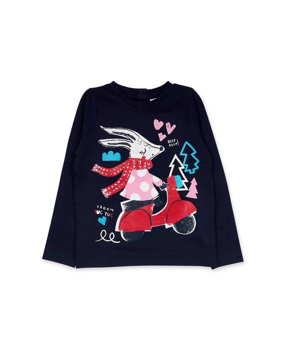 Camiseta punto azul niña Road to Adventure