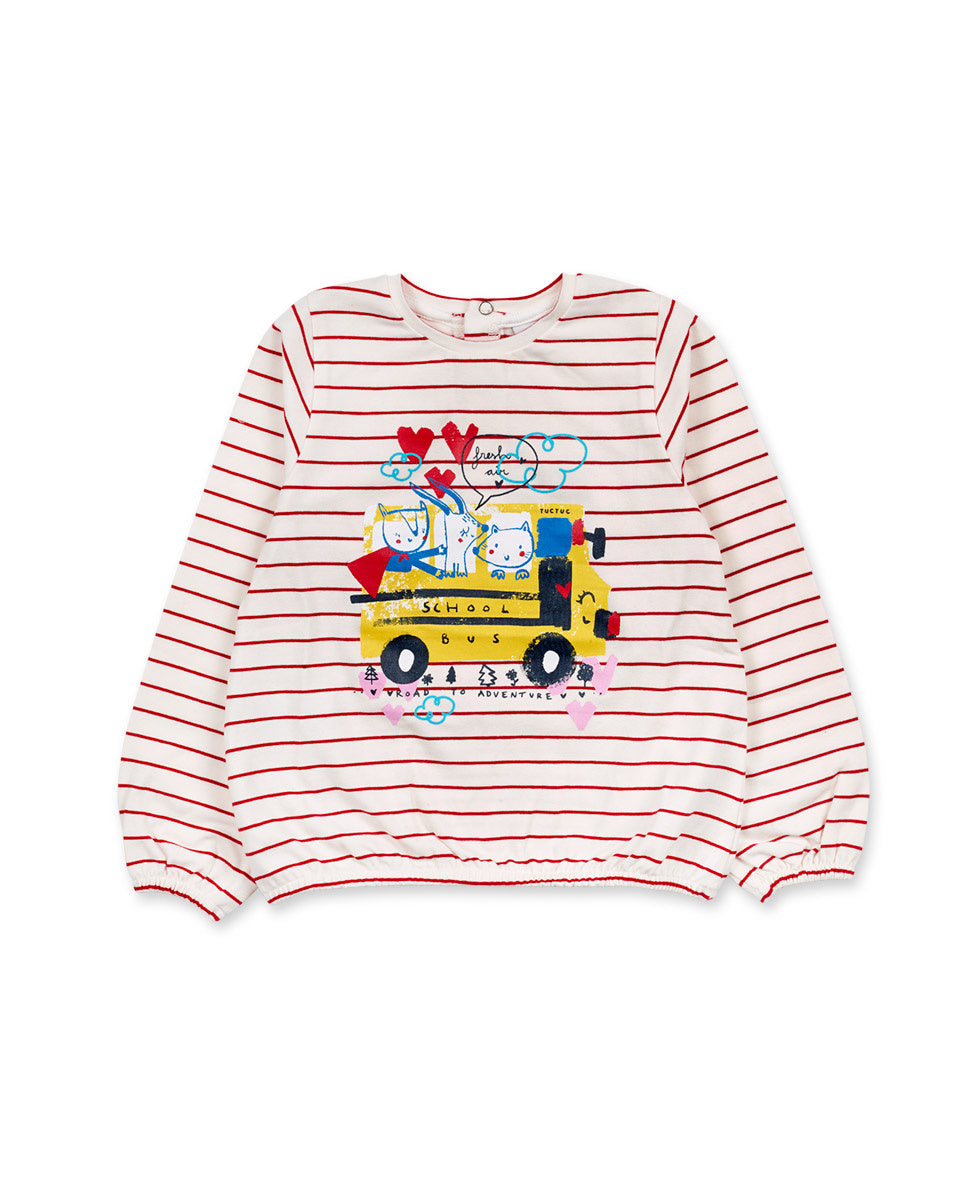 Camiseta punto blanco de niña Road to Adventure
