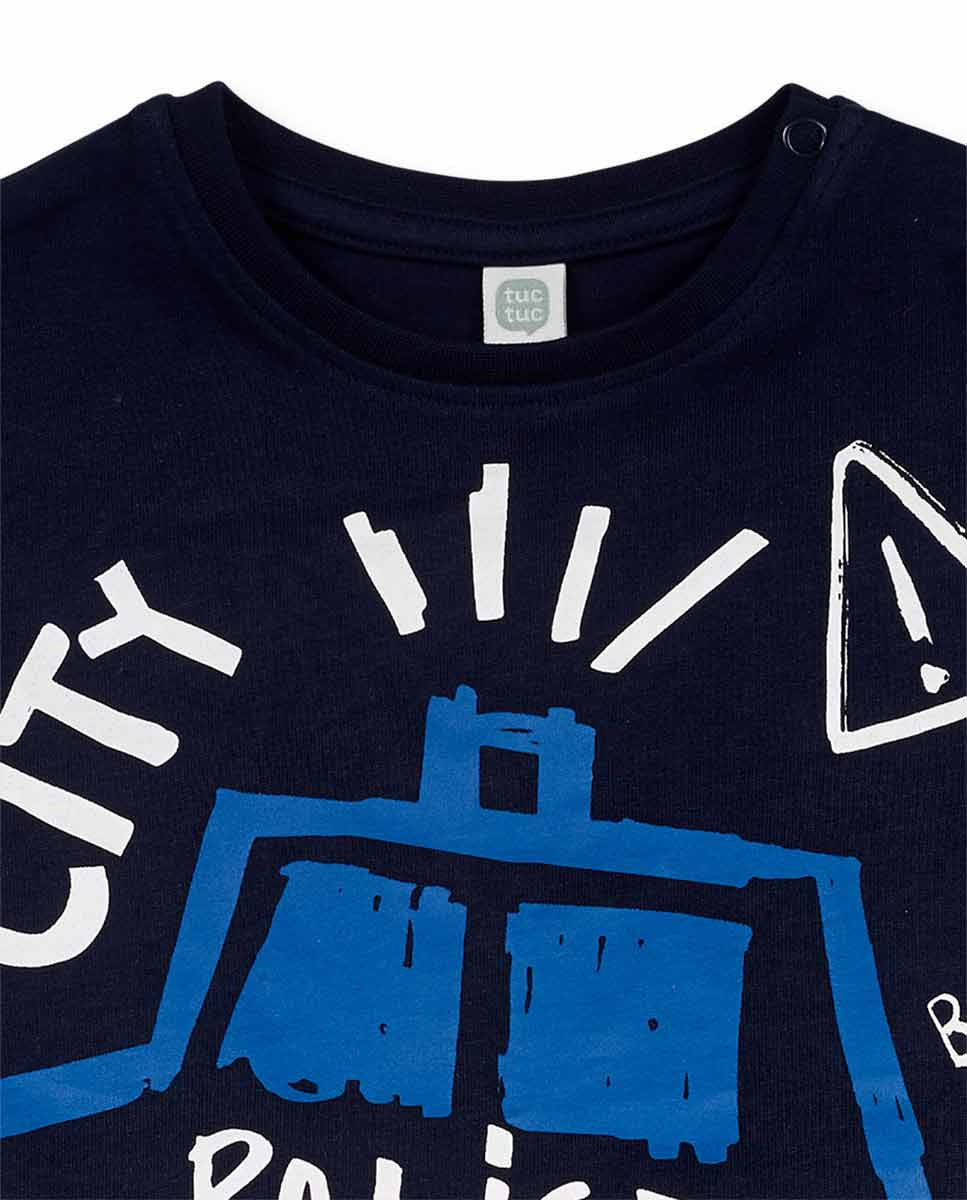 Camiseta punto azul niño Road to Adventure