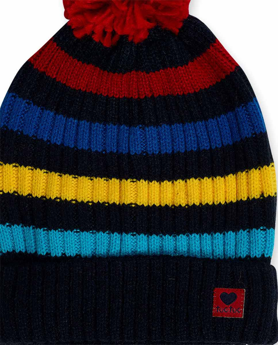Gorro y cuello tricot rayas niño Road to Adventure