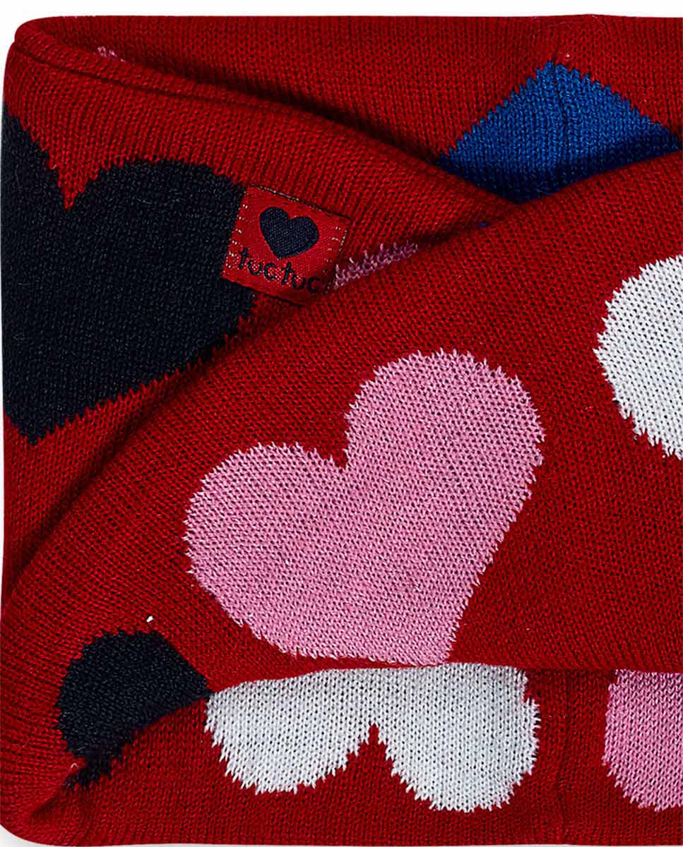 Gorro y cuello tricot rojo niña Road to Adventure