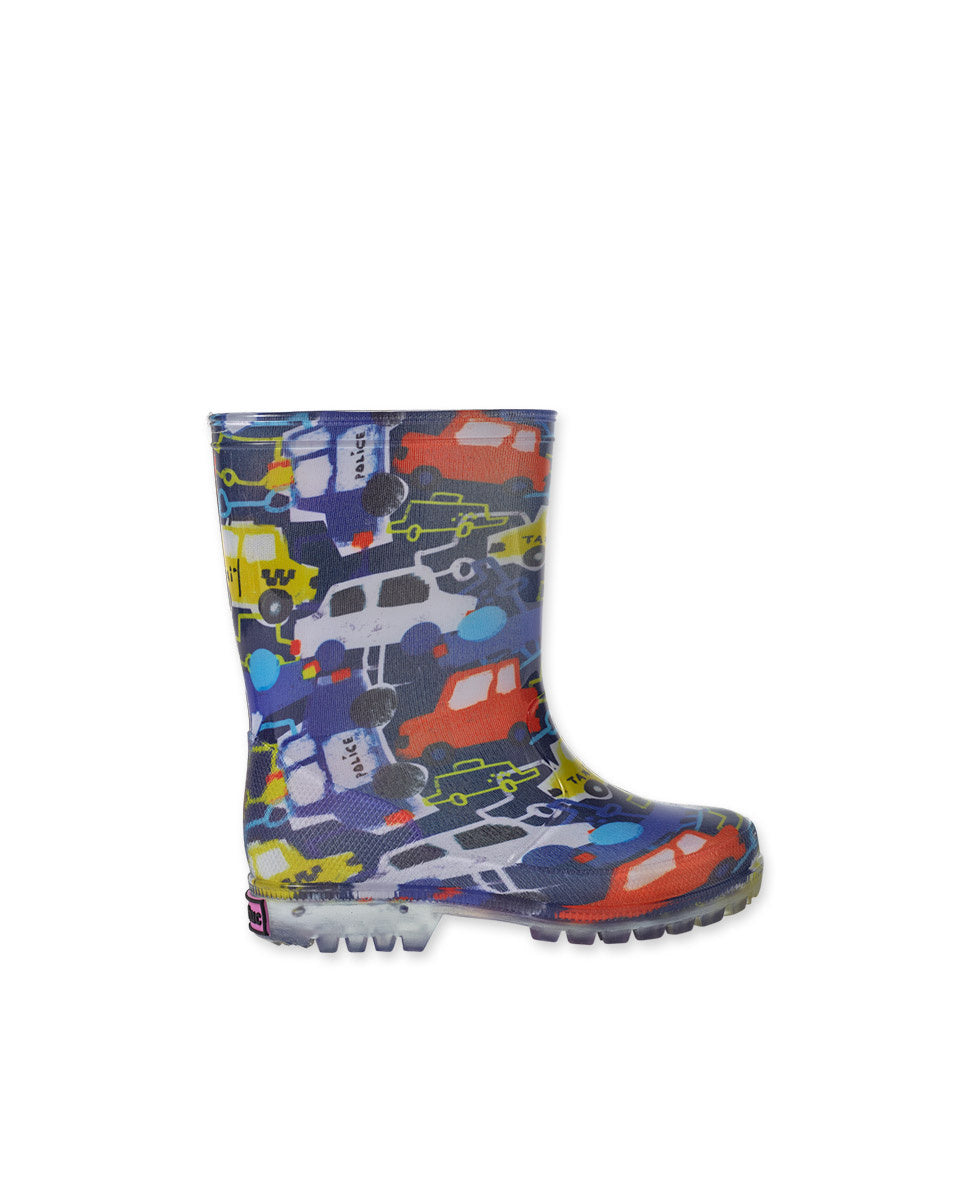 Botas de agua azul estampado niño Road to Adventure