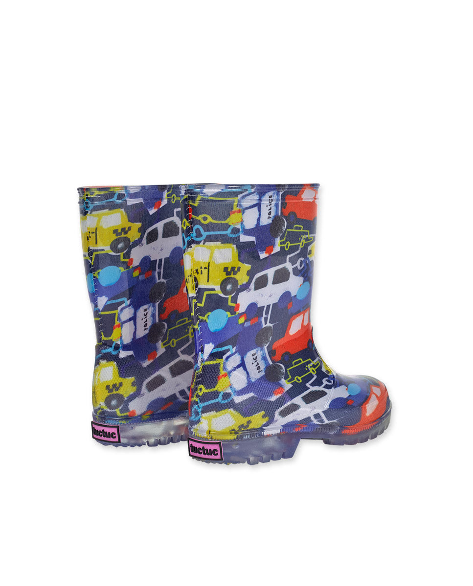 Botas de agua azul estampado niño Road to Adventure