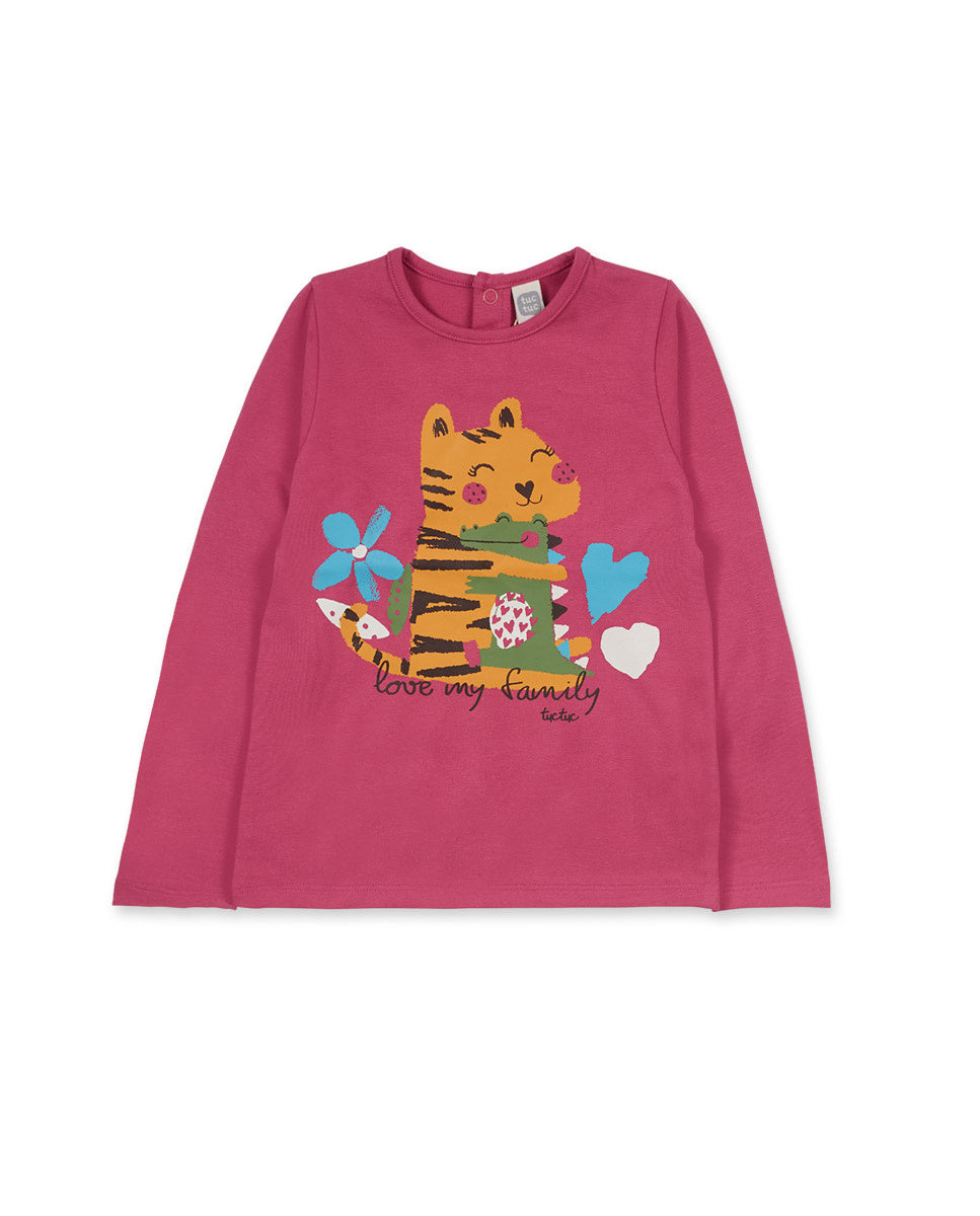Camiseta punto rosa niña My Troop