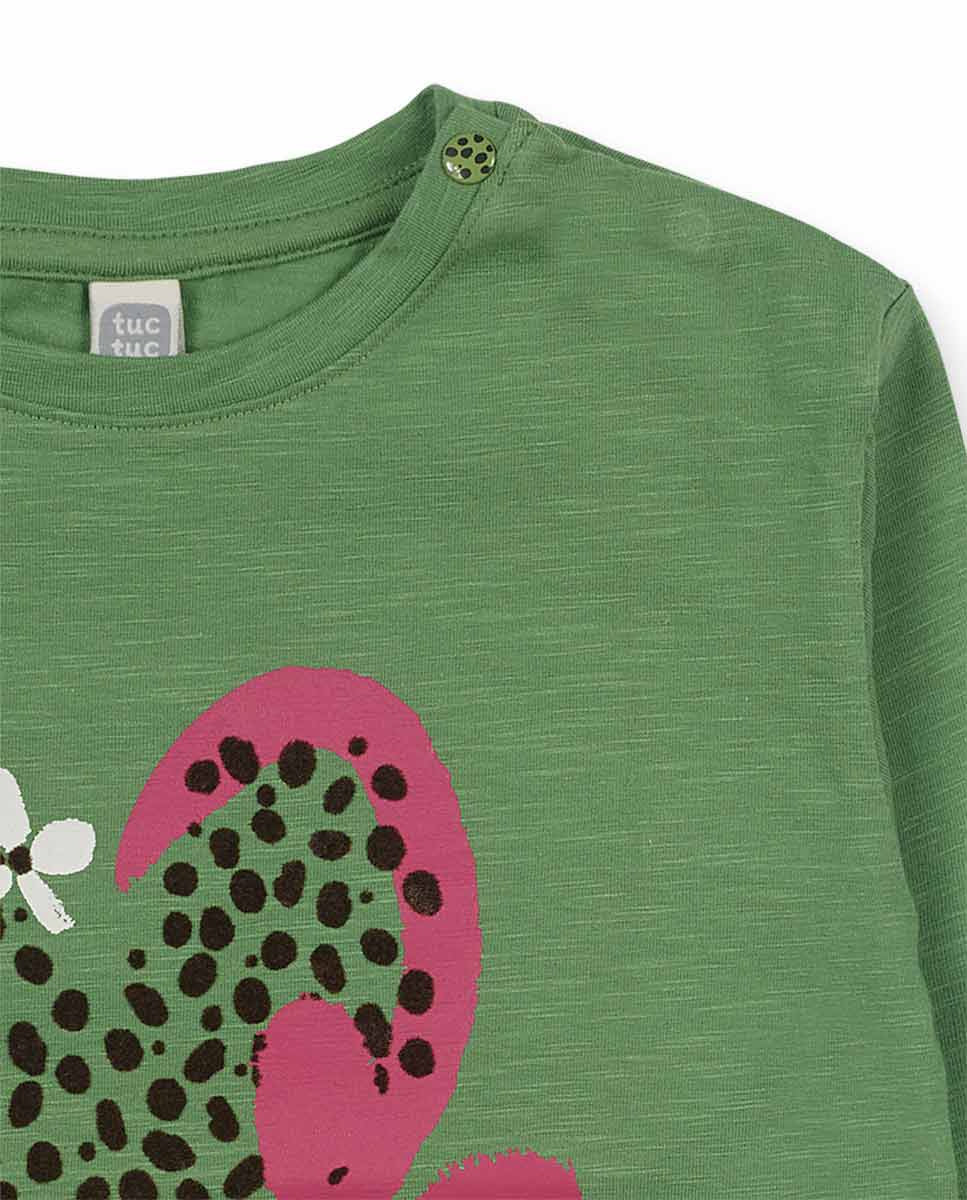 Camiseta punto verde niña My Troop